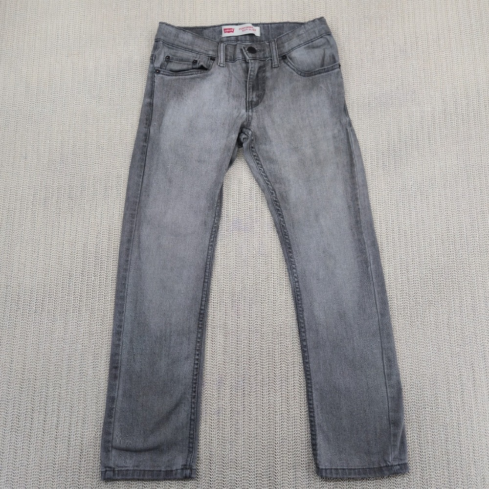 Levi's 511 Jeans Boys 8 Regular Gray Denim Slim Performance Stretch 24x21 Kids